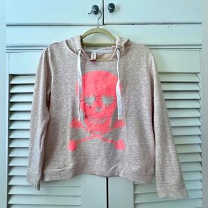 Skull hooded sweatshirt with rhinestones. So cute.